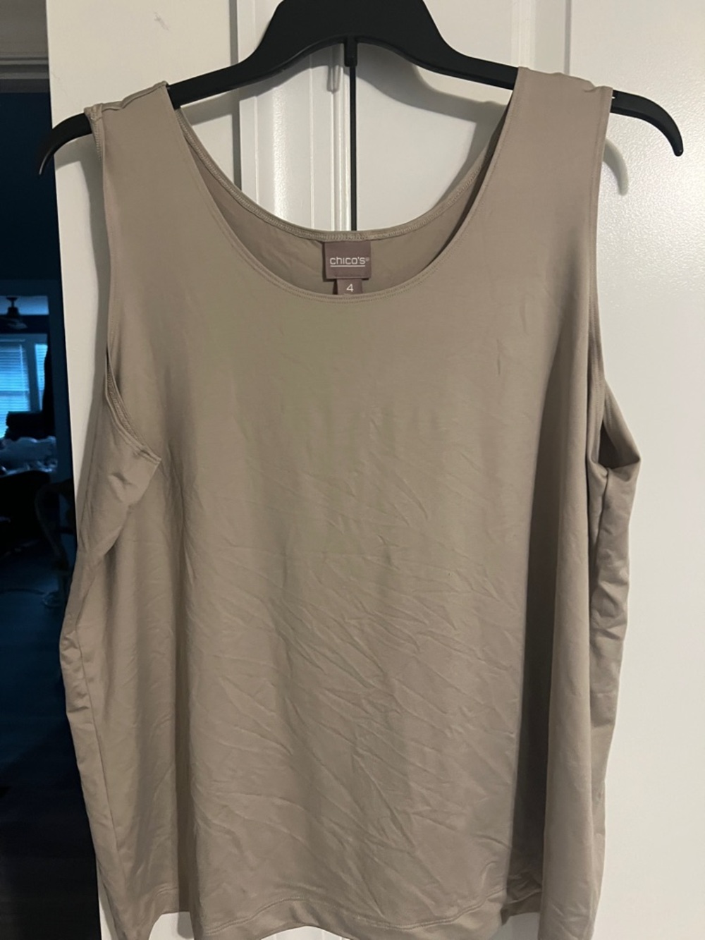 Chico's Sleeveless Scoop Neck Tank Top — Beige Taupe